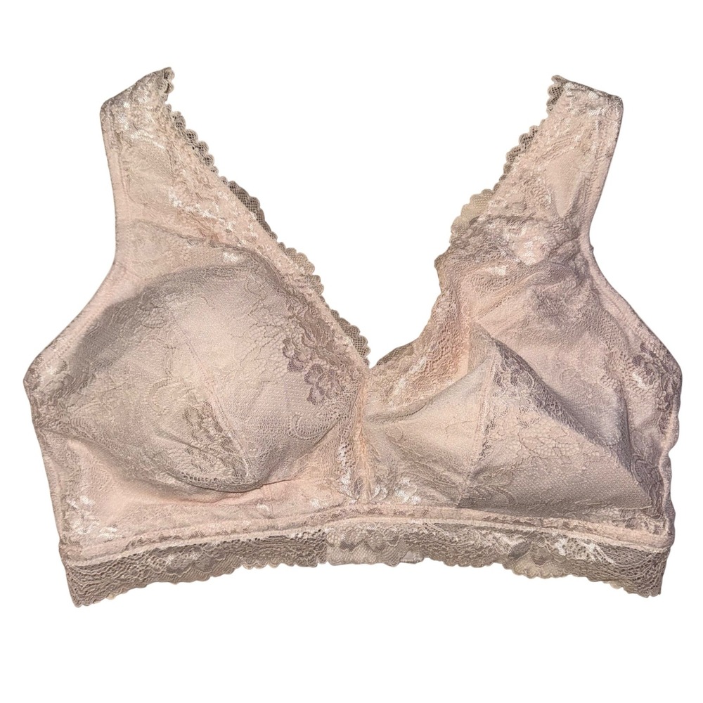 DreamFit‎ Women Full Figure Lace Bralette Wireless Comfort Convertible Straps